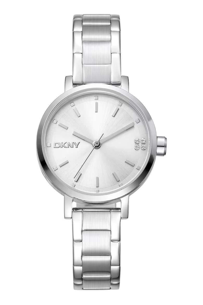 DKNY Часовник от неръждаема стомана с лого на циферблата Сребрист