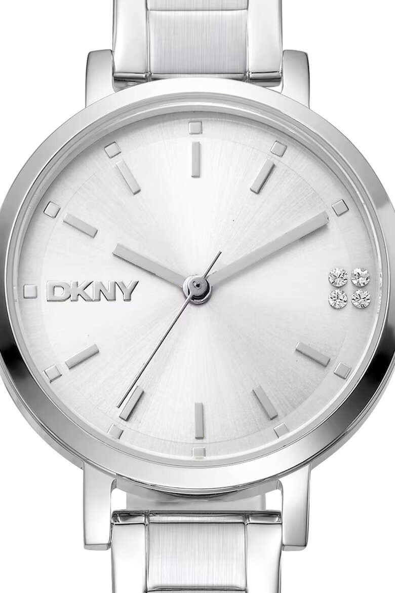 DKNY Часовник от неръждаема стомана с лого на циферблата Сребрист