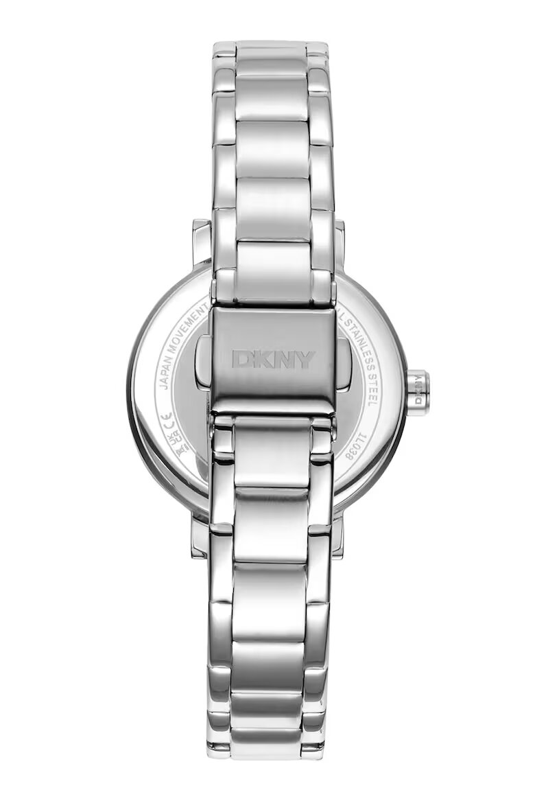 DKNY Часовник от неръждаема стомана с лого на циферблата Сребрист