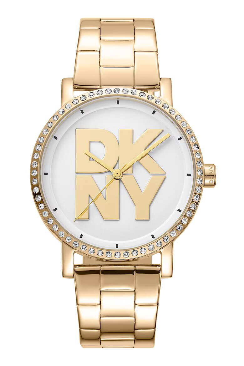 DKNY Часовник Soho от неръждаема стомана с лого Златист