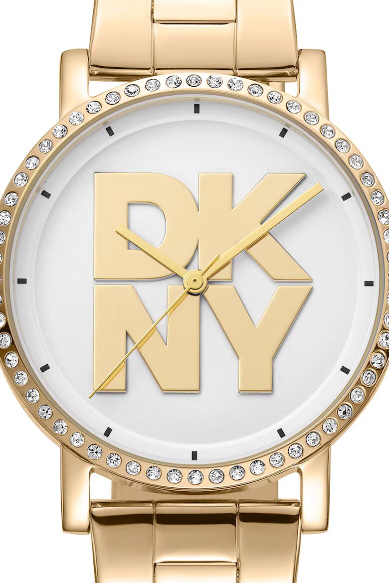 DKNY Часовник Soho от неръждаема стомана с лого Златист