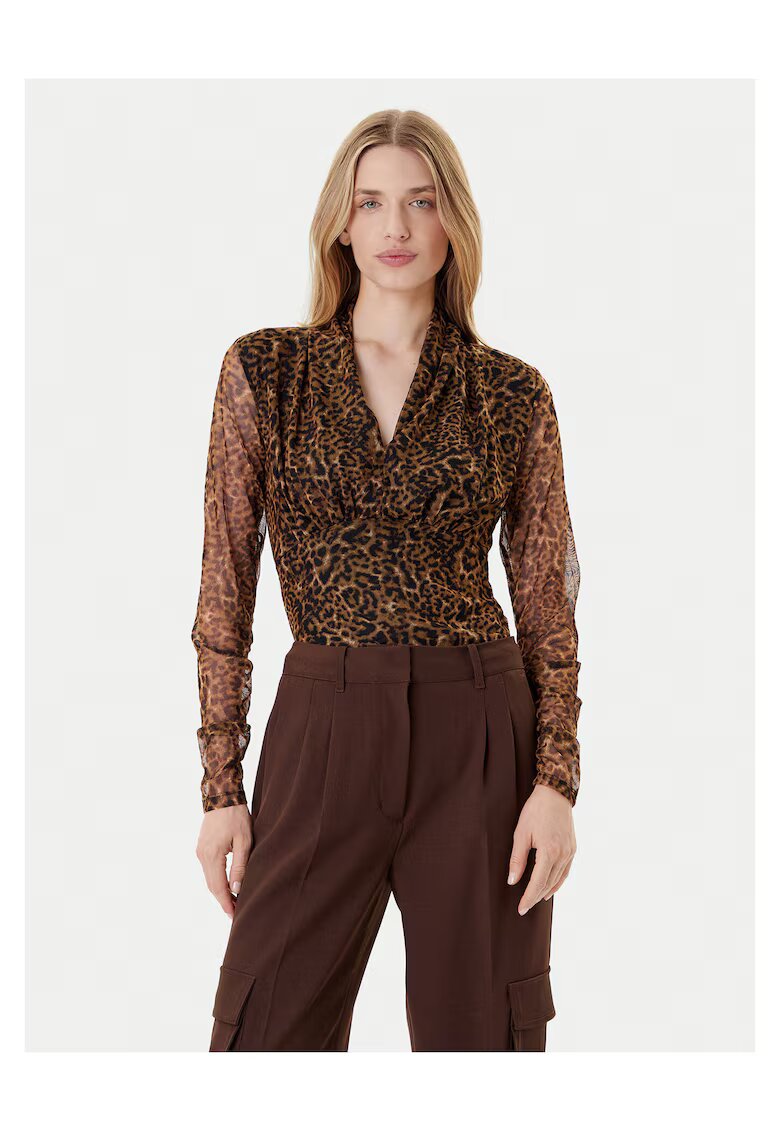 DKNY Дамска блуза кафява