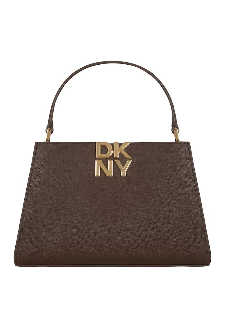 DKNY Дамска чанта Foster - естествена кожа - Земен - 16 x 23 x 8 cm