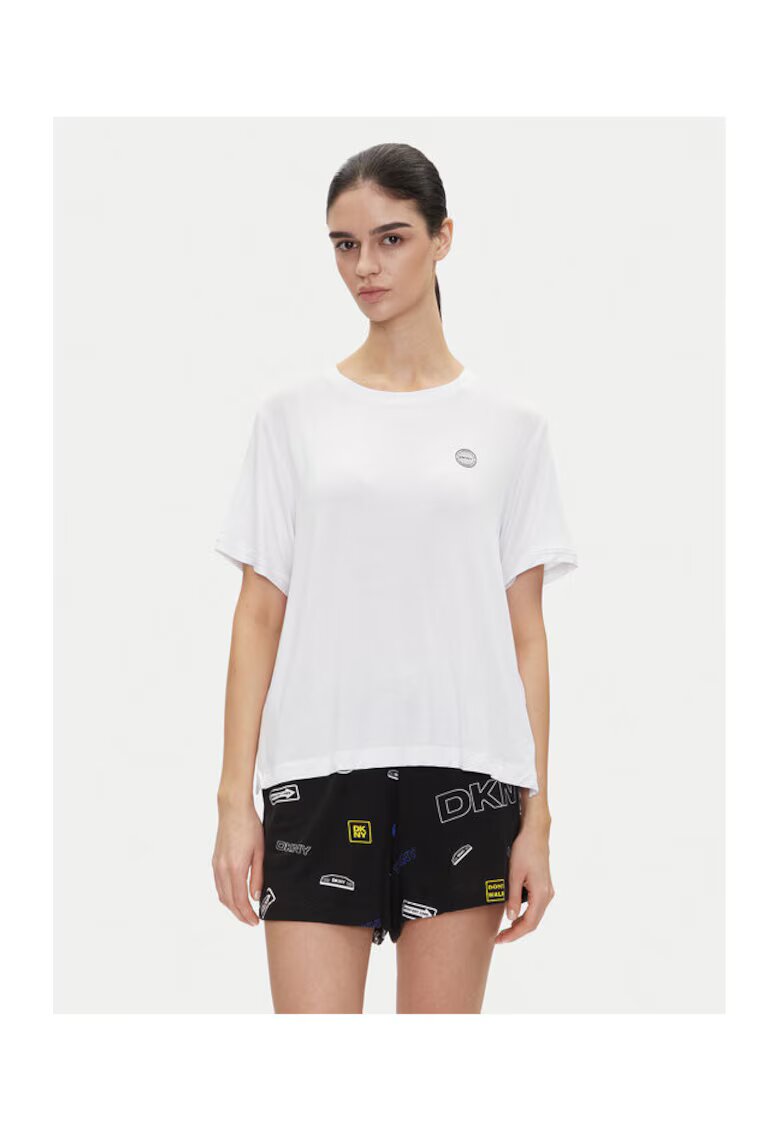 DKNY Дамска пижама YI70051 - вискоза - бяло/черно