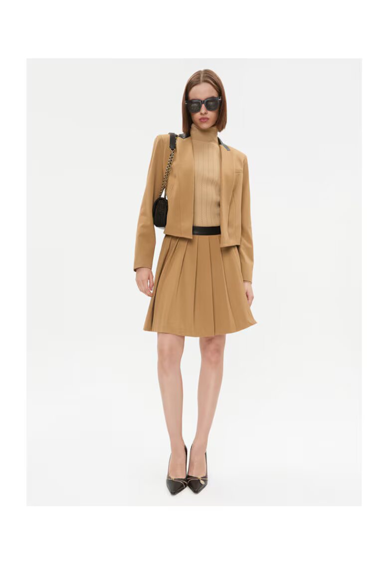 DKNY Дамска пола - 303208165 - Полиестер/Вискоза - 36 EU - Кафява
