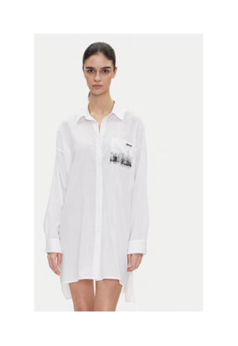 DKNY Дамска риза - модел -YI30048 - памук и вискоза - бяла