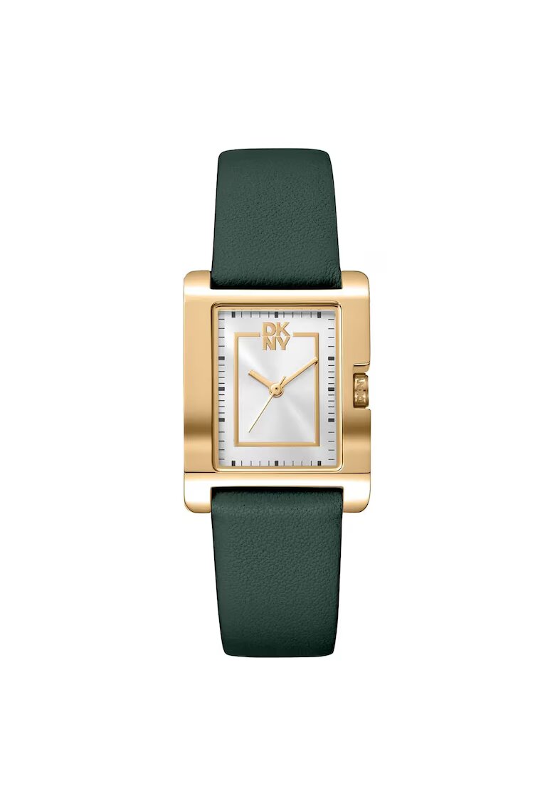 DKNY Дамски часовник DK1L007L0025 зелен златист 25.5x33.5мм екологична кожа