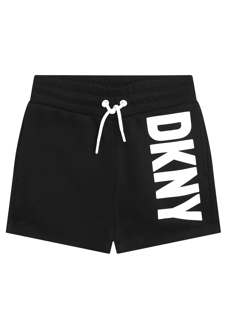 DKNY Къс панталон с висока талия и лого - Бял/Черен