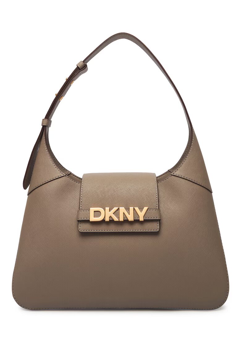 DKNY Кожена чанта за рамо с метално лого