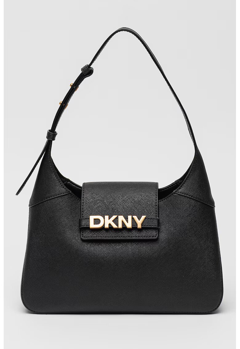 DKNY Кожена чанта за рамо с метално лого