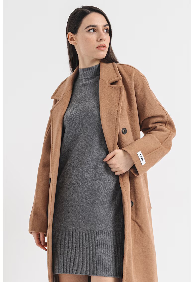 DKNY Палто с вълна със застъпен дизайн