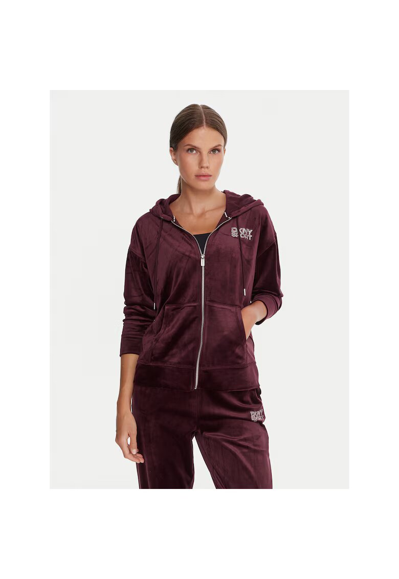 DKNY Sport Дамски спортен суичър вишнев - от качествен материал