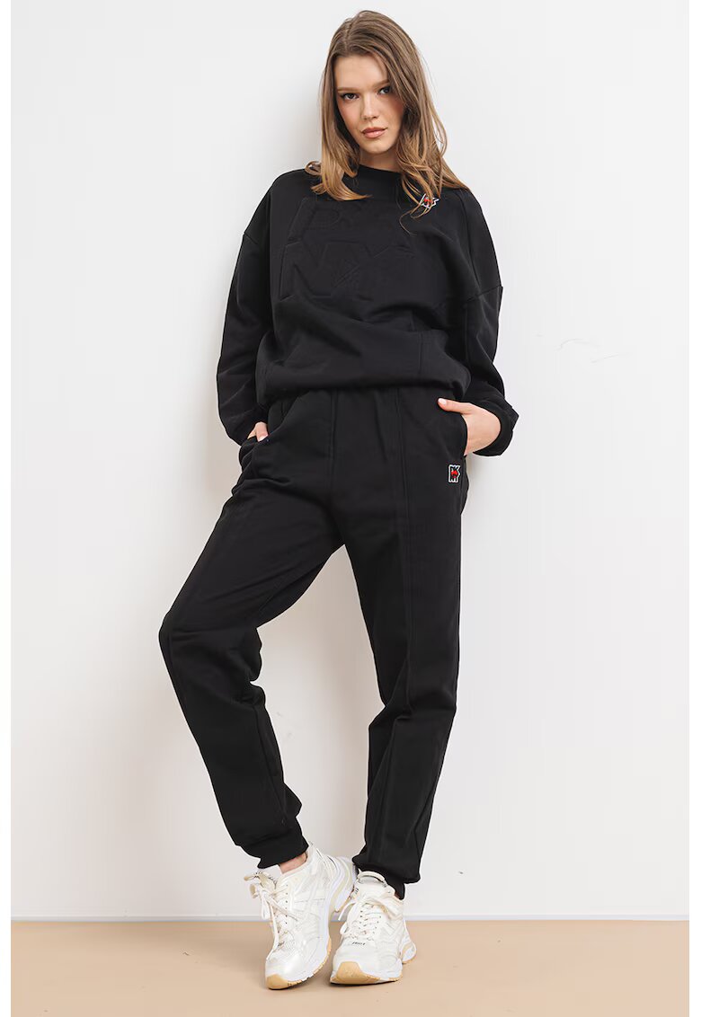 DKNY Уголемен памучен суитшърт с лого