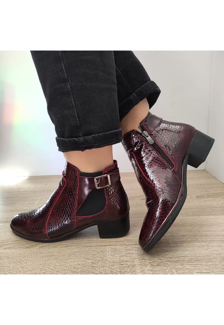 DOGATI Елегантни дамски боти 335 Burgundy Croco -
