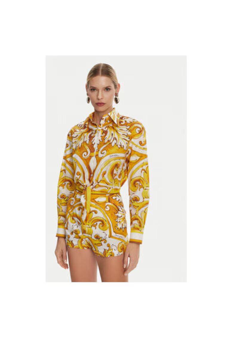 Dolce  Gabbana Дамска риза - 305315427 - Памучна - Жълта - Жълт