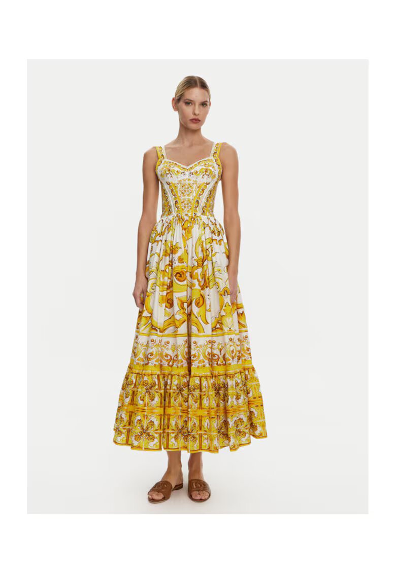 Dolce  Gabbana Дамска рокля - 305315434 - Памучен цвят - Жълт - Жълт