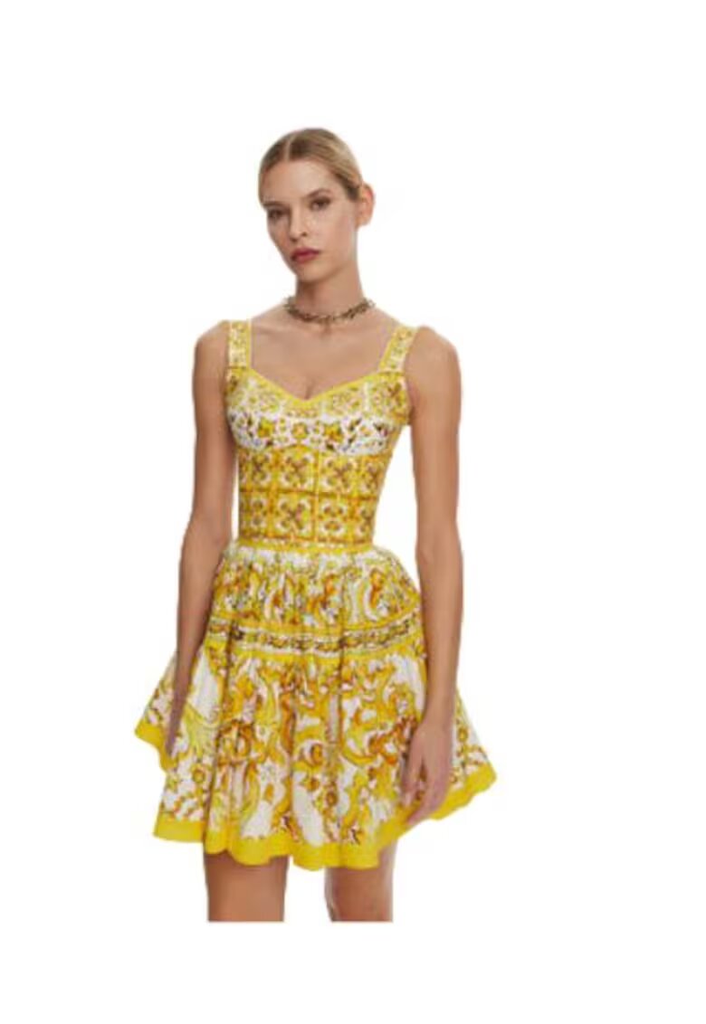Dolce  Gabbana Дамска тениска F7W98T HH5EA - Памук/Полиамид - Жълта