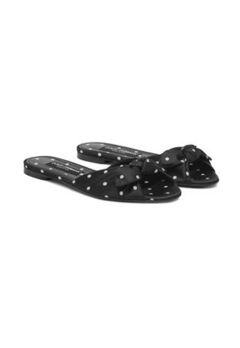 Dolce  Gabbana Дамски чехли CQ0620 AV885 - Dolce Gabbana - Текстил - Черен