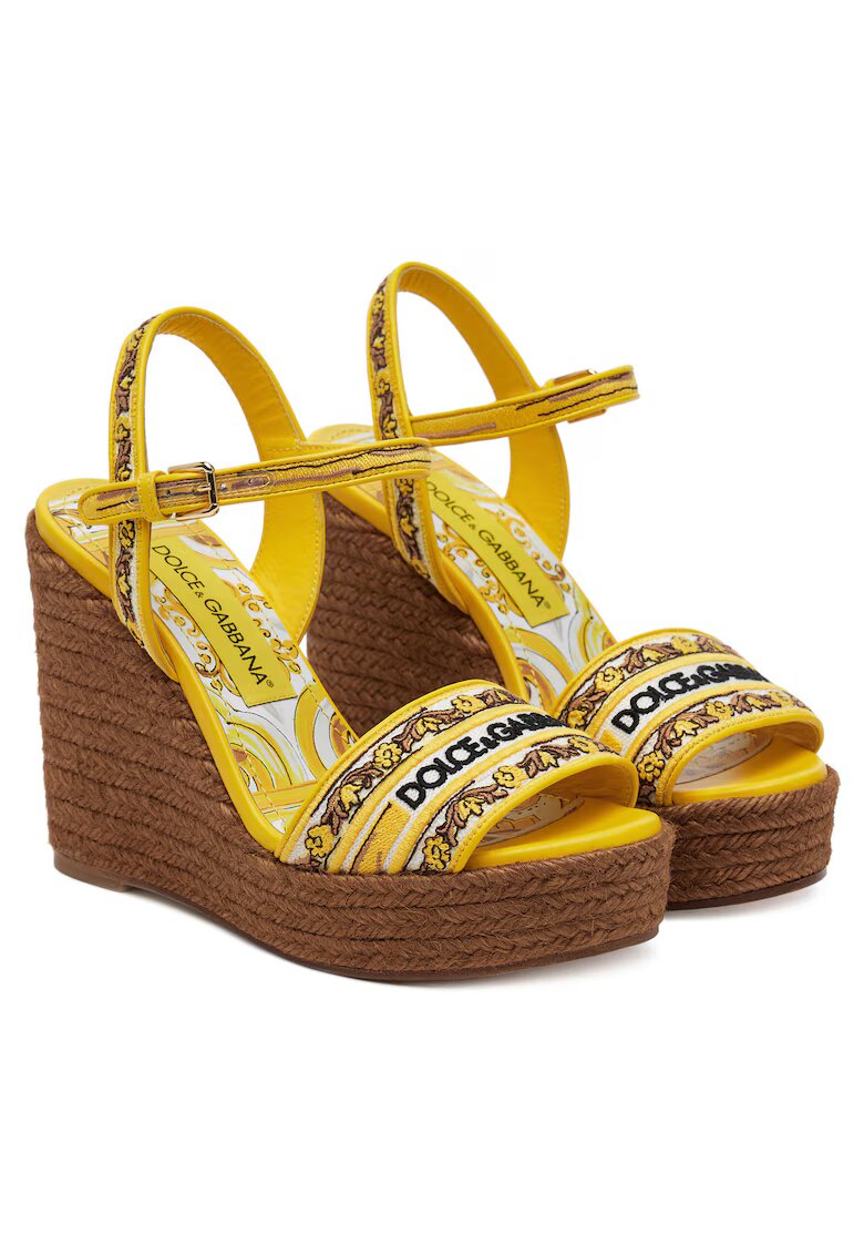 Dolce  Gabbana Дамски сандали Dolce Gabbana - еспадрили - текстил - жълти