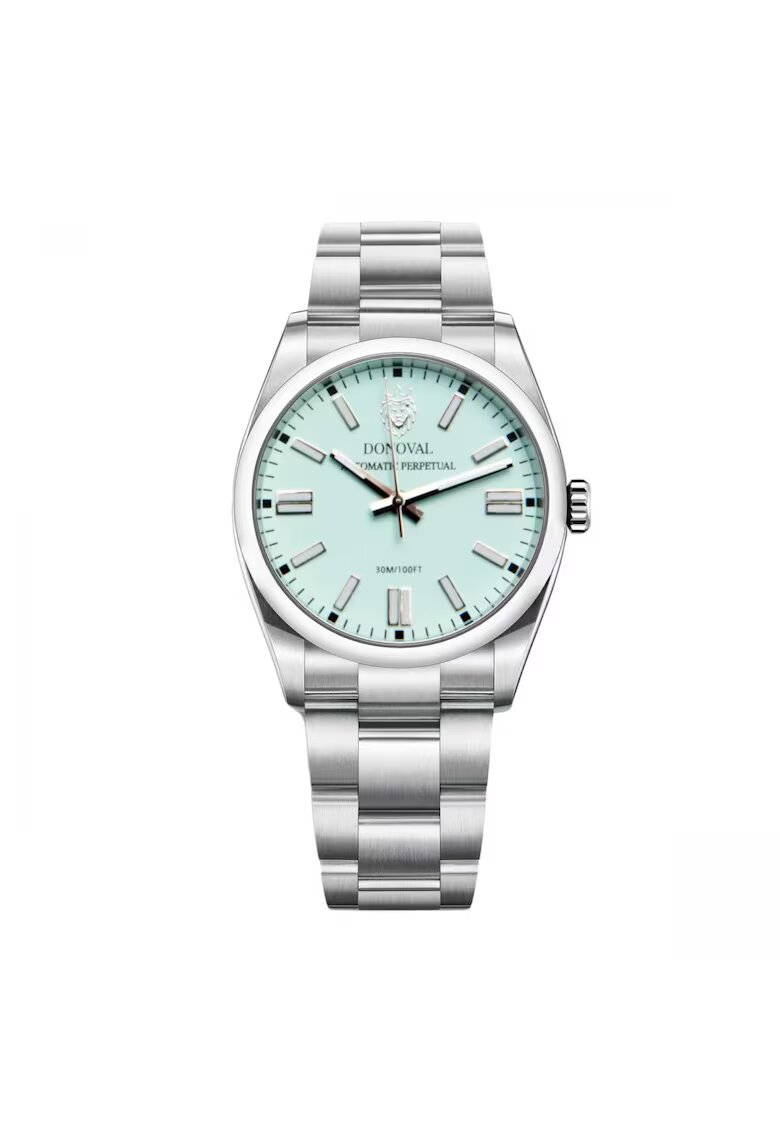 Donoval ﻿Часовник Light Turquoise - Automatic Perpetual - 1558136317 - Сребърен