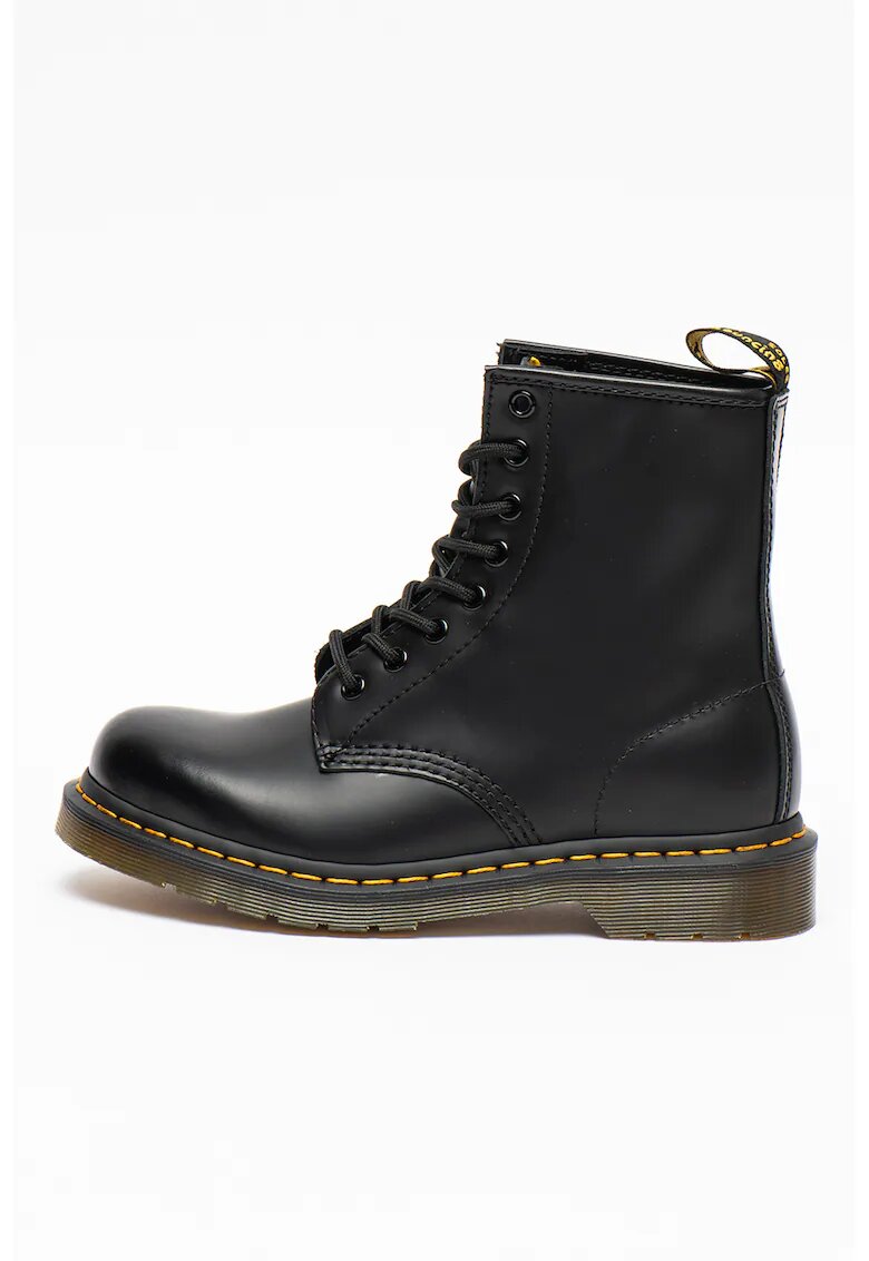 Dr Martens Боти от гладка кожа с контрастни шевове - Черен