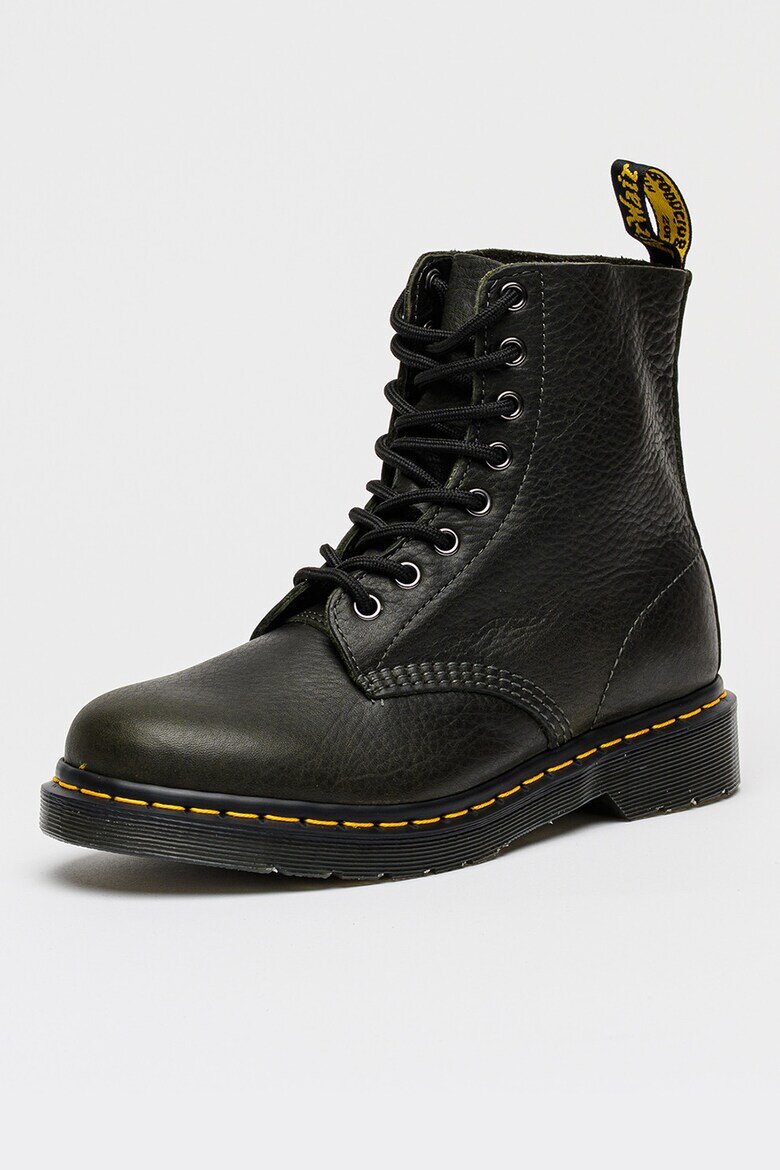 Dr. Martens Кожени боти 1460 Pascal с контрастни шевове Бледозелен