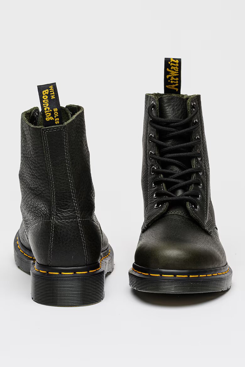 Dr. Martens Кожени боти 1460 Pascal с контрастни шевове Бледозелен