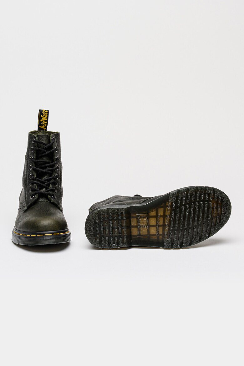 Dr. Martens Кожени боти 1460 Pascal с контрастни шевове Бледозелен