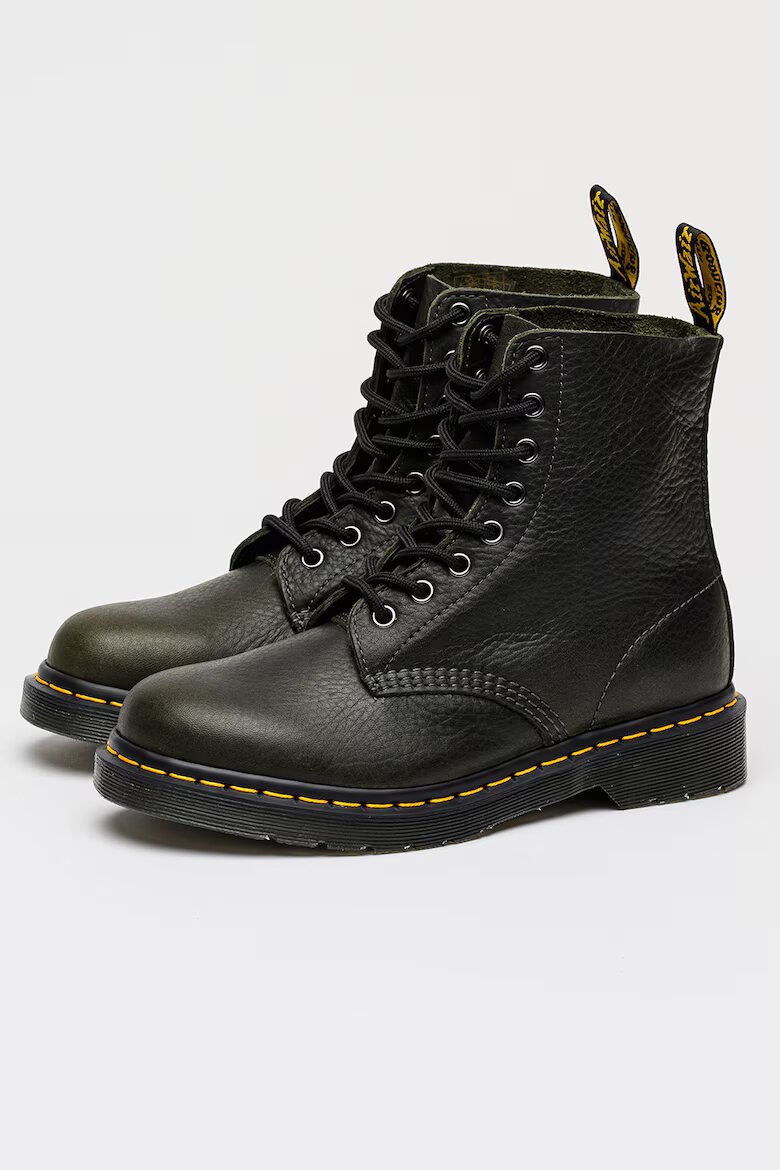Dr. Martens Кожени боти 1460 Pascal с контрастни шевове Бледозелен