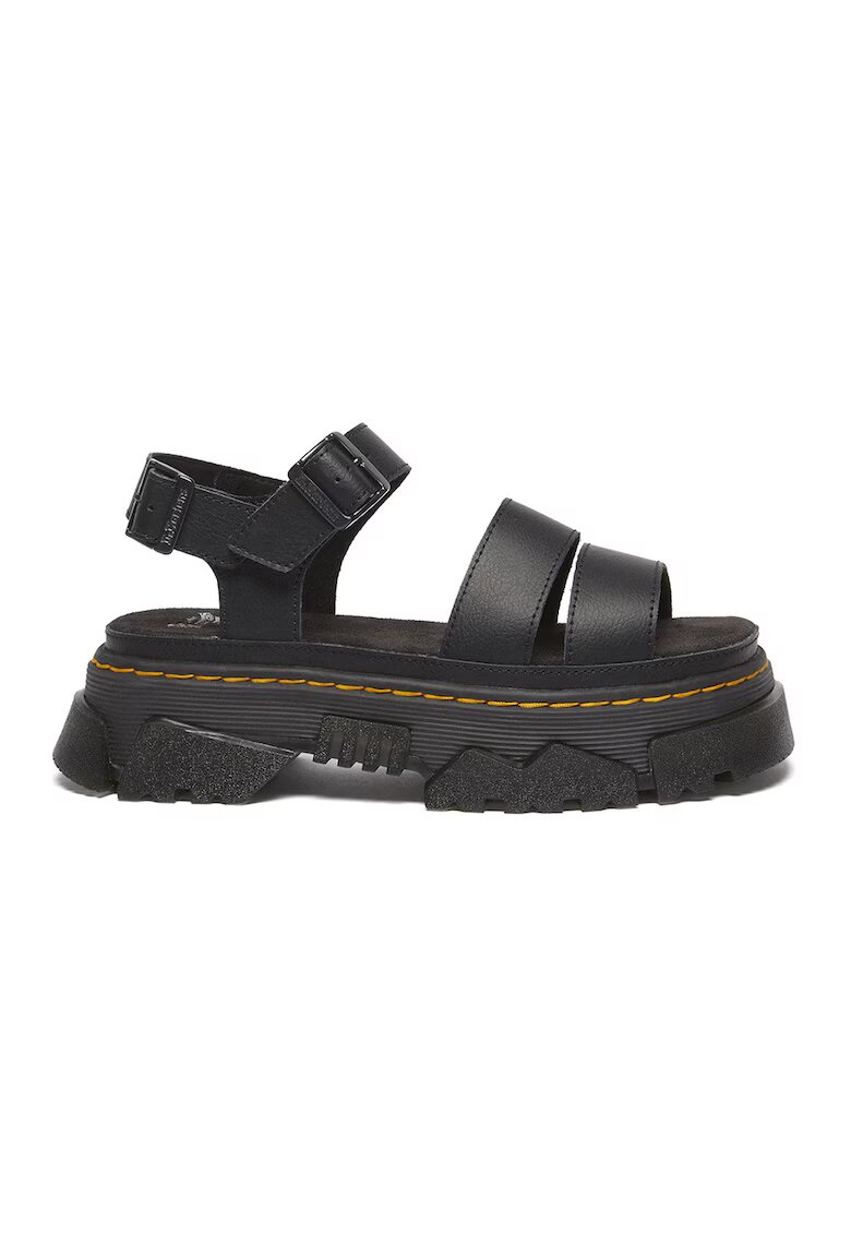 Dr Martens Кожени сандали Mattison с каишка с тока - Черен