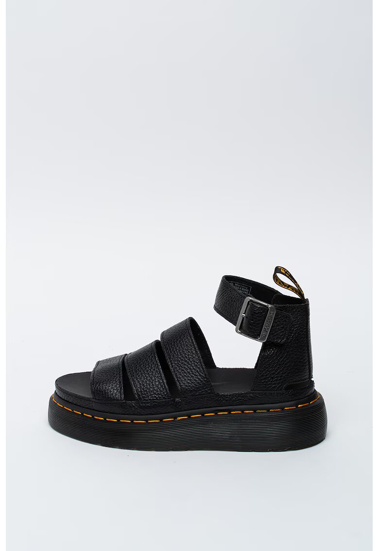 Dr Martens Кожени сандали с каишка на глезена Clarissa - черно/шафраново жълто - Черен/Шафраново жълто