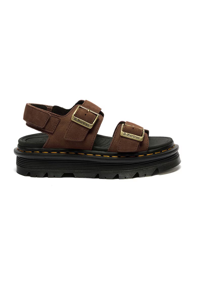 Dr Martens Кожени сандали ZebZag с каишка с тока - Канелено кафяво