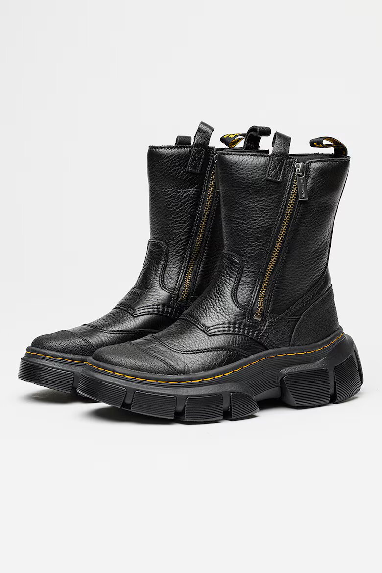 Dr. Martens Унисекс кожени боти DMXL с двоен цип Черен