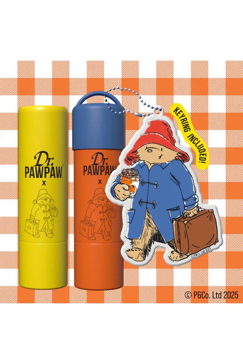 Dr.PawPaw Комплект 2 балсама за устни Paddington™ Bear Keyring Original Balm + аромат портокалов мармалад 2 x 4 g Paddington Bear Keyring Original + портокалов мармалад