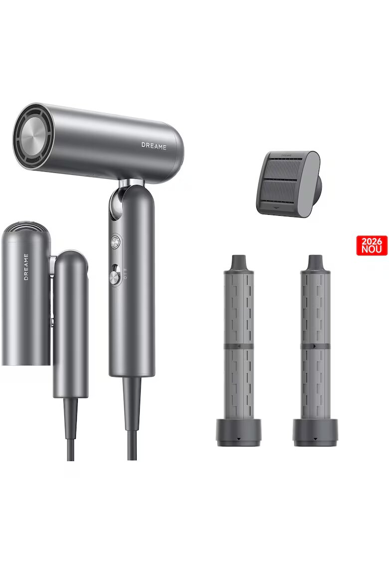 Dreame Сешоар и маша Pocket Pro - 1300W - Сгъваем дизайн - Изсушаване на къса коса за 40 секунди - 300 милиона отрицателни йони/см³ - 60 dB - 110 000 RPM мотор - 300 гр ...