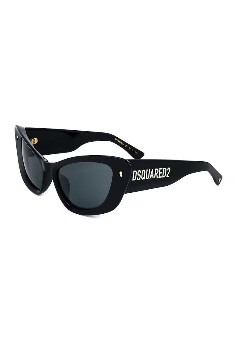 Dsquared2 Слънчеви очила Cat-Eye с лого - Черен/Светлозлатист