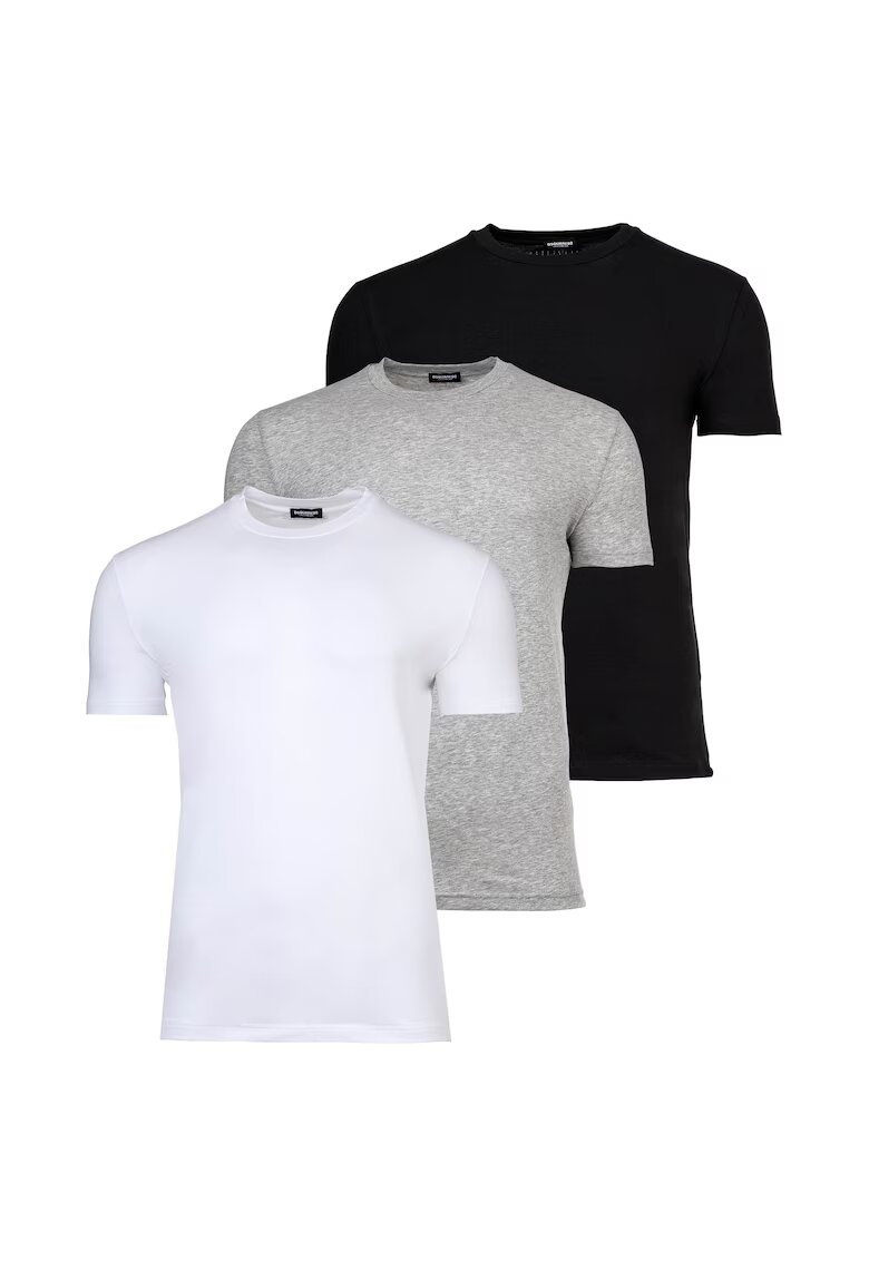 Dsquared2 Вталена тениска - 3 броя - Бял/Черен/Сив