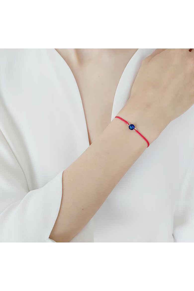 e-Crystal Кабала гривна с родиево сребро 925 висулка и Swarovski® Xirius Crystal 6 mm Бежов