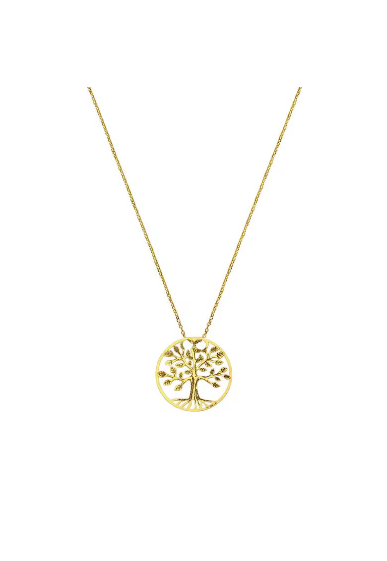 e-Crystal Златно колие 585-14K Tree of life