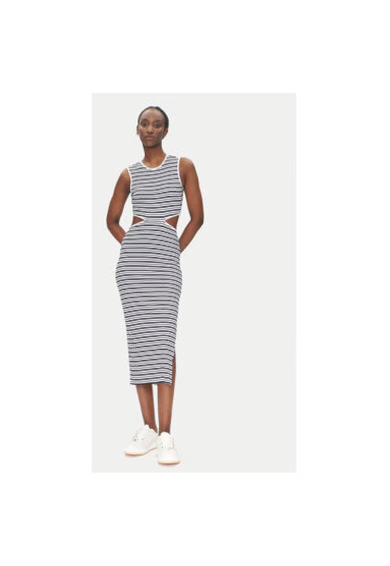 EA7 Дамска рокля Emporio Armani - 7W000301 AF12654 - Вискоза/Еластан - Бял/Черен