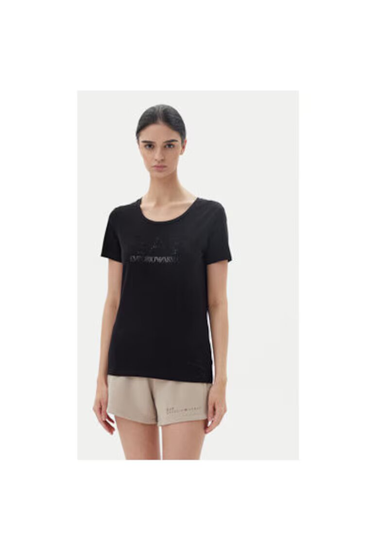 EA7 Дамска тениска Emporio Armani - 7W000094 AF10373 - Памук - Черен - Черен