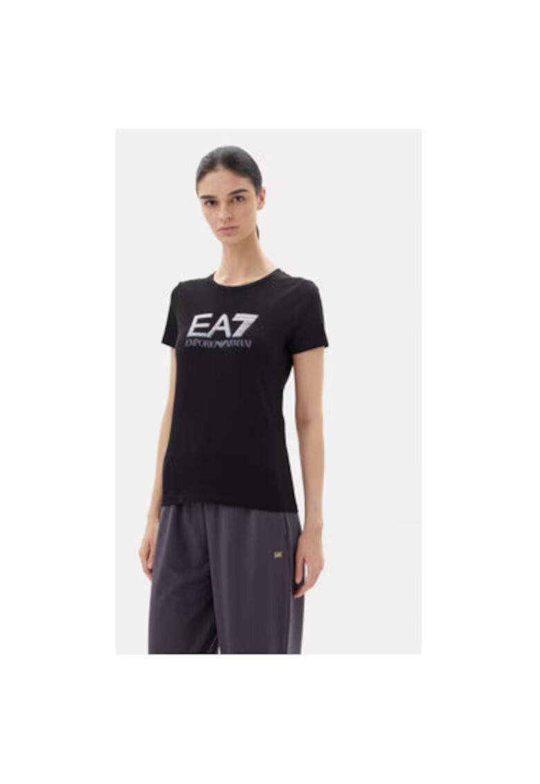 EA7 Дамска тениска Emporio Armani - 7W000183 AF10373 - Памук - Черен - Черен