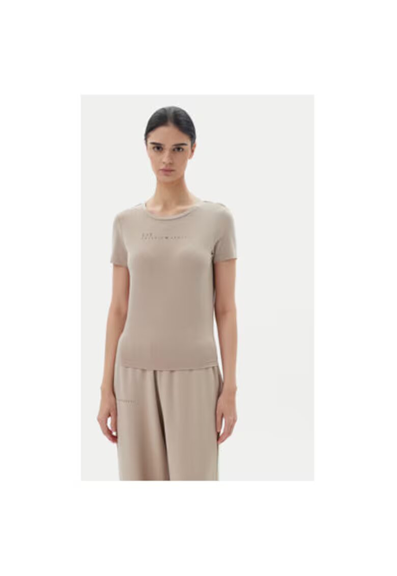 EA7 Дамска тениска Emporio Armani - 7W000274 AF12945 - Полиестер/Вискоза - Бежов - Бежов