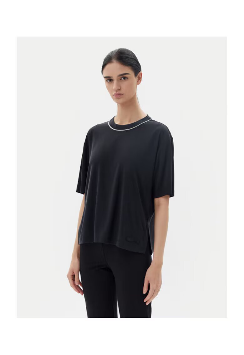 EA7 Дамска тениска Emporio Armani - 7W000340 AF12956 - Модал/Полиестер - Черна - Черен