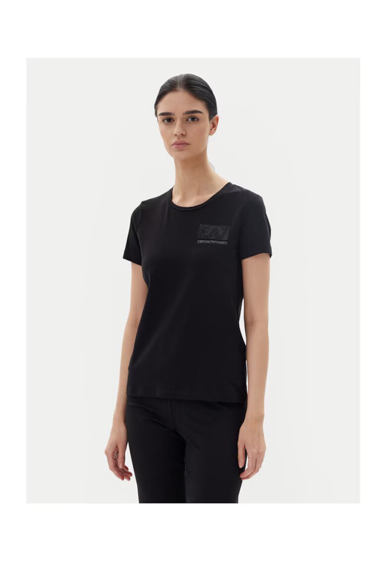 EA7 Дамска тениска Emporio Armani - 7W000492 AF10373 - Памук - Черен - Черен