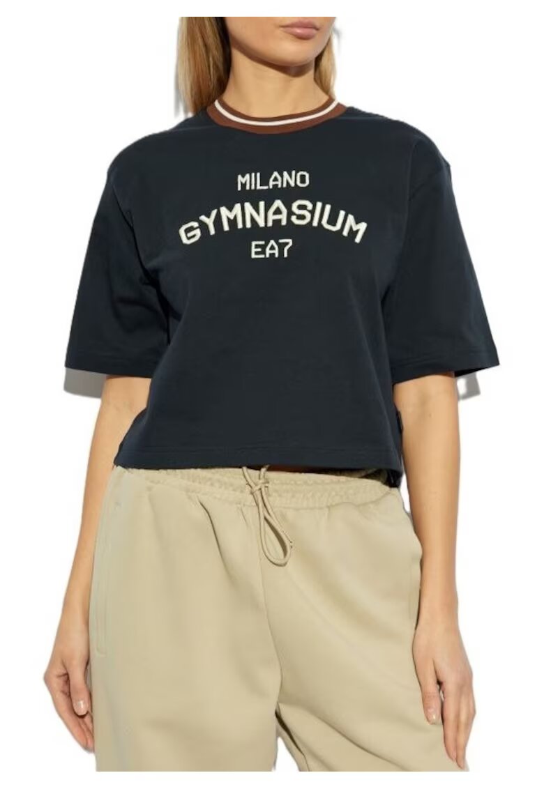 EA7 Дамска тениска W CROP TEE SS - Памук - Синя