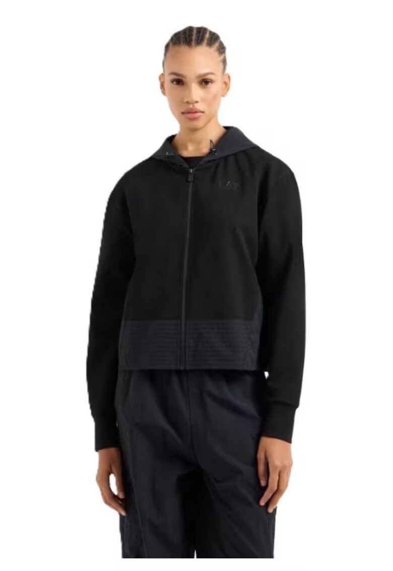 EA7 Дамски суичър с цип W HOODIE FZ - полиестер -