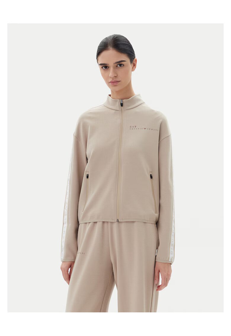 EA7 Дамски суичър серия Emporio Armani - бежов -