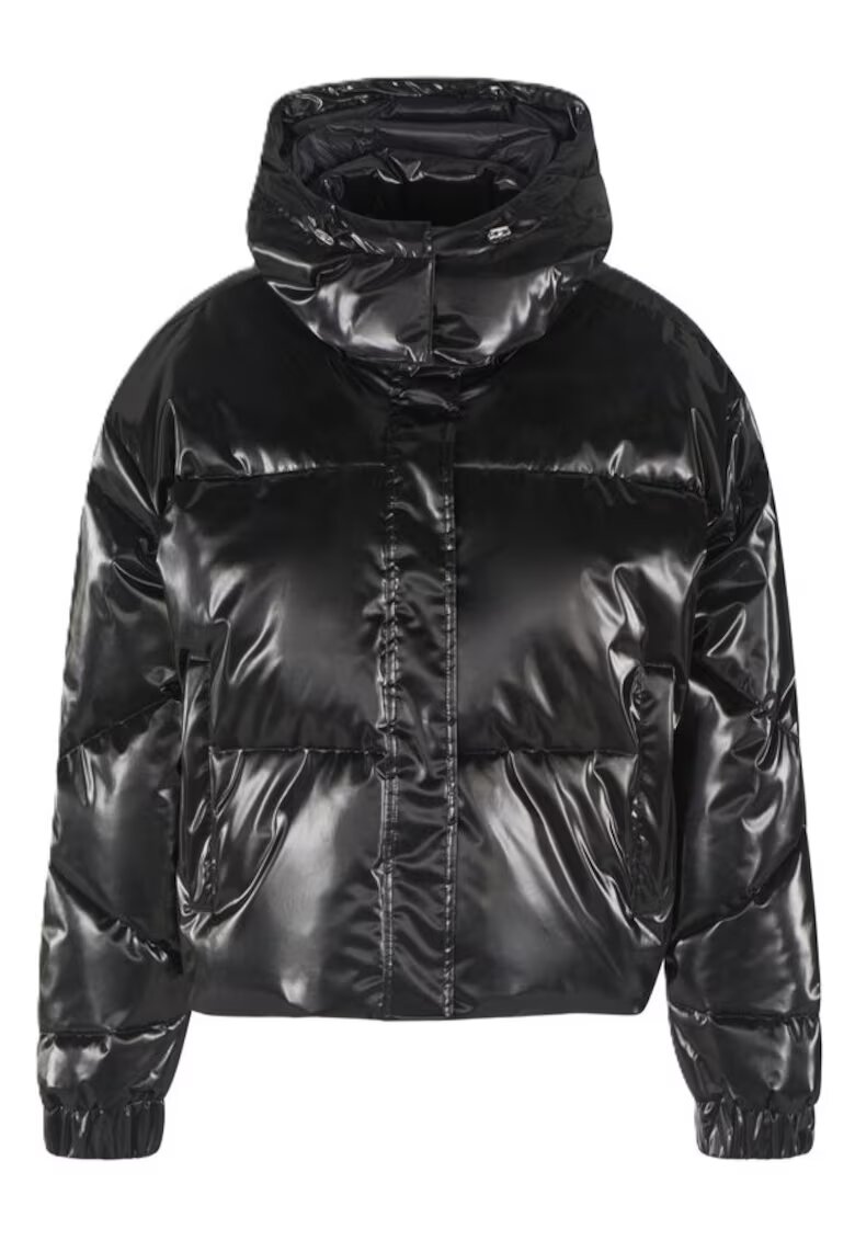 EA7 Дамско яке MOUNTAIN WINTER JACKET COATED BOMBER EXTRA PADDED - Полиестер - Черно