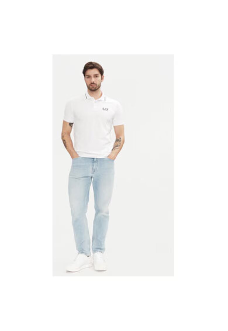 EA7 Мъжка поло тениска Emporio Armani - 8NPF16 PJVUZ - Памук - 3XL INTL - Бяла